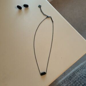 black kendra scott necklace WITH matching earrings